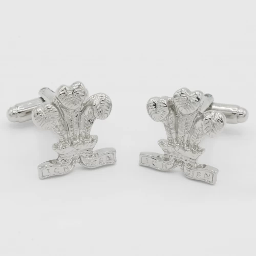 A product image for the product Pewter Three Feathers Cufflinks.