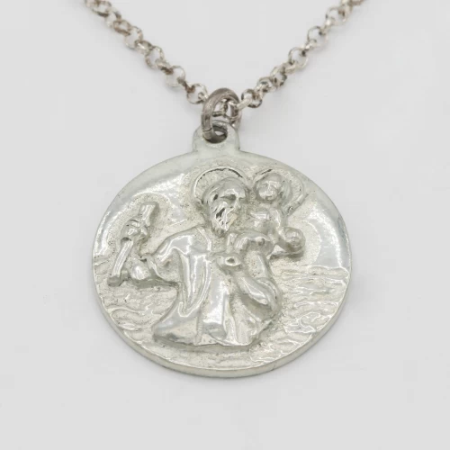 A product image for the product Tin St. Christopher Necklace.