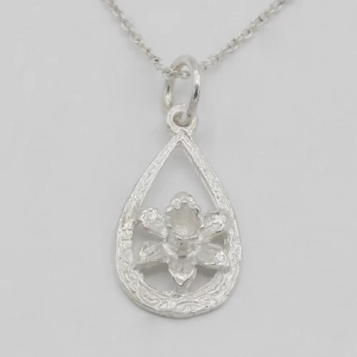 A product image for the product Sterling Silver Daffodil Necklace (Large).