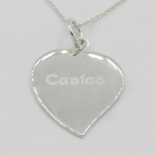 A product image for the product Sterling Silver Cariad Engraved Heart.