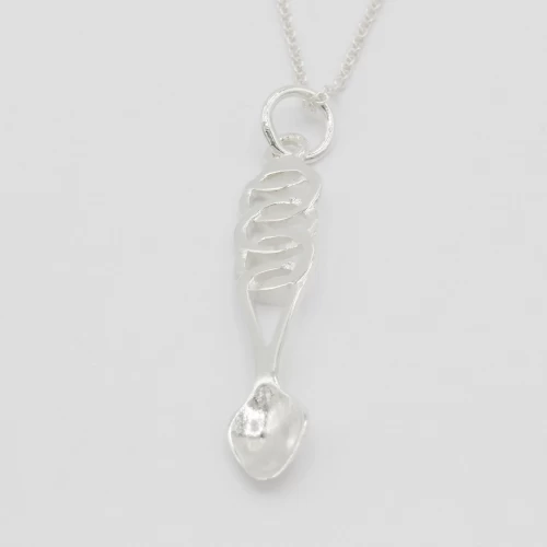 A product image for the product Sterling Silver Lovespoon Necklace (Style 1).