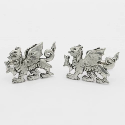 A product image for the product Pewter Welsh Dragon Cufflinks.