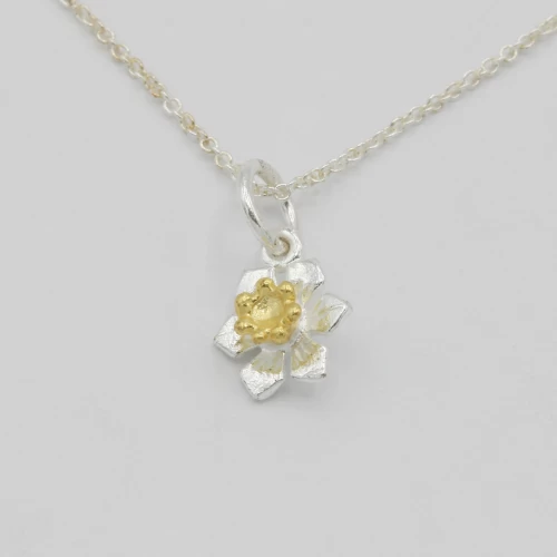 A product image for the product Sterling Silver & Yellow Gold Daffodil Necklace (Small).