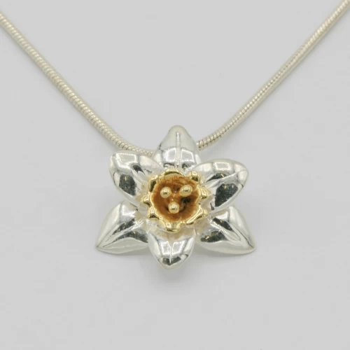 A product image for the product Sterling Silver Daffodil Necklace.