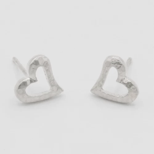 A product image for the product Sterling Silver Heart Stud Earrings.