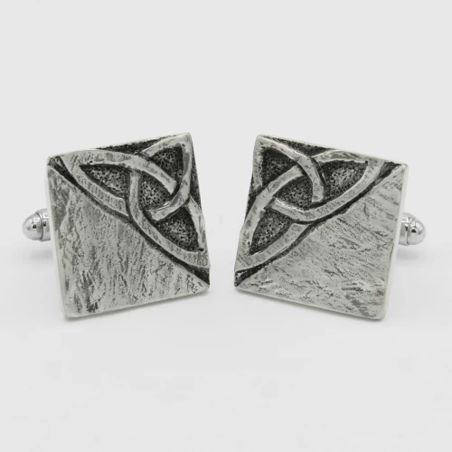 A product image for the product Pewter Slate Knot Cufflinks.