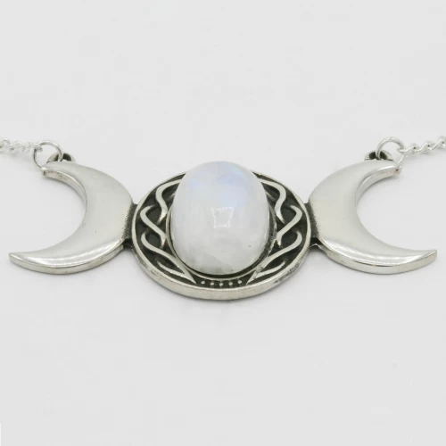 A product image for the product Pewter Triple Moon Necklace.