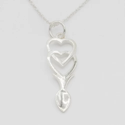 A product image for the product Sterling Silver Lovespoon Necklace (Style 3).