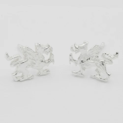 A product image for the product Sterling Silver Welsh Dragon Drop Earrings.