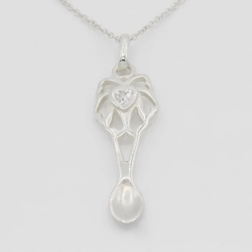 A product image for the product Sterling Silver Lovespoon Necklace (Style 5).