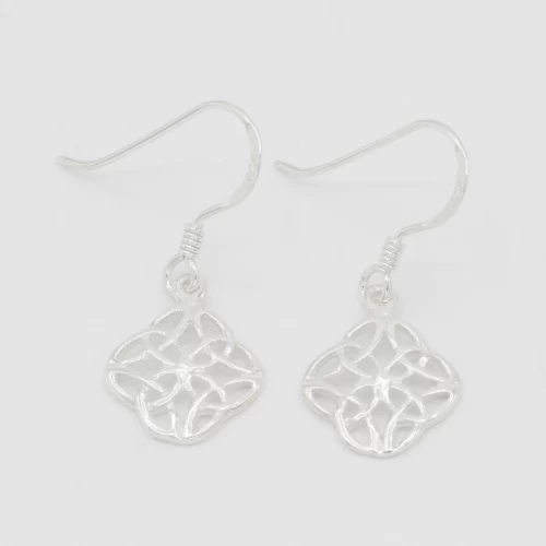 A product image for the product Sterling Silver Celtic Knot Drop Earrings (Style 2).